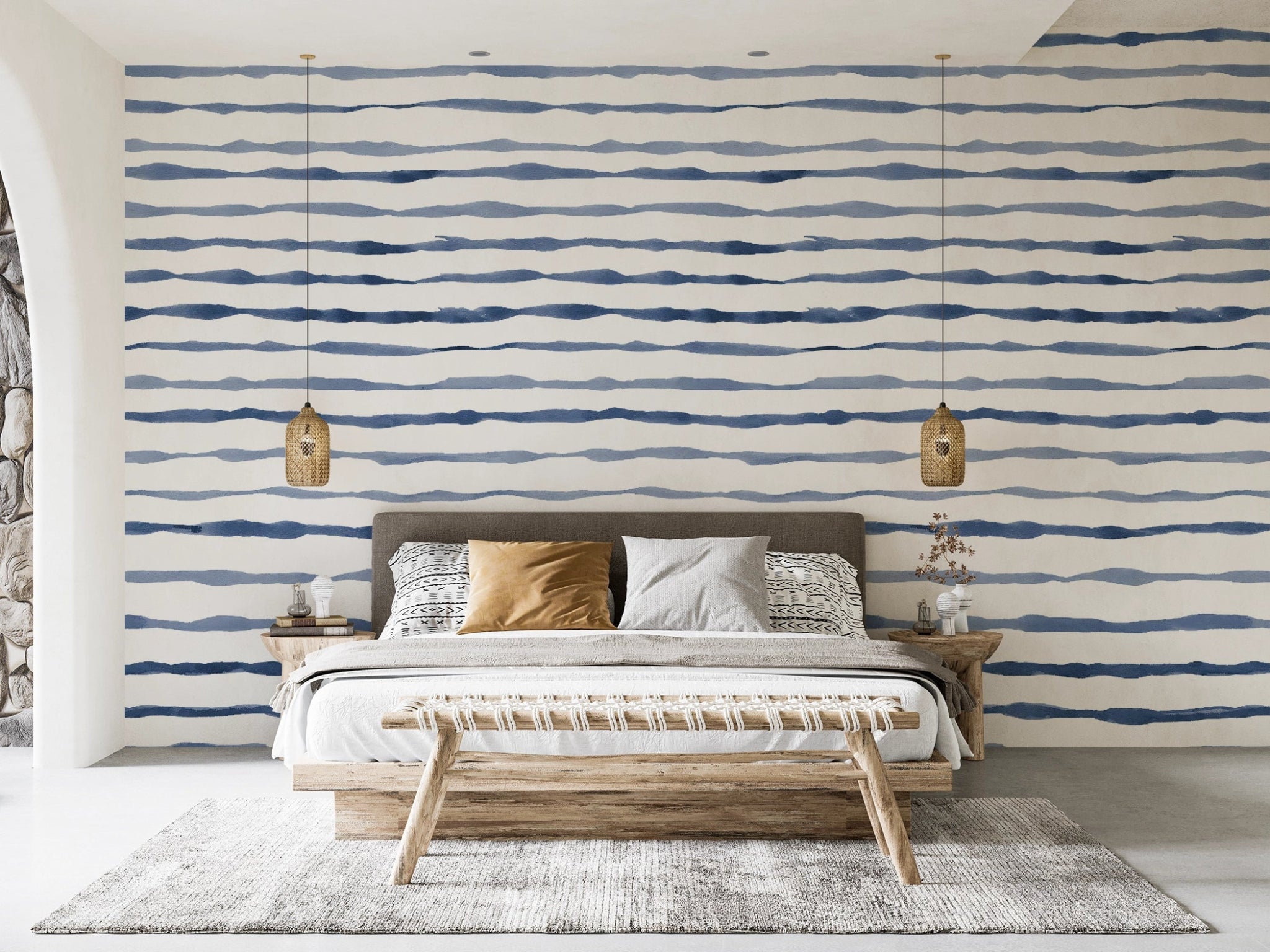 Papier Peint Rayure Noir Et Blanc