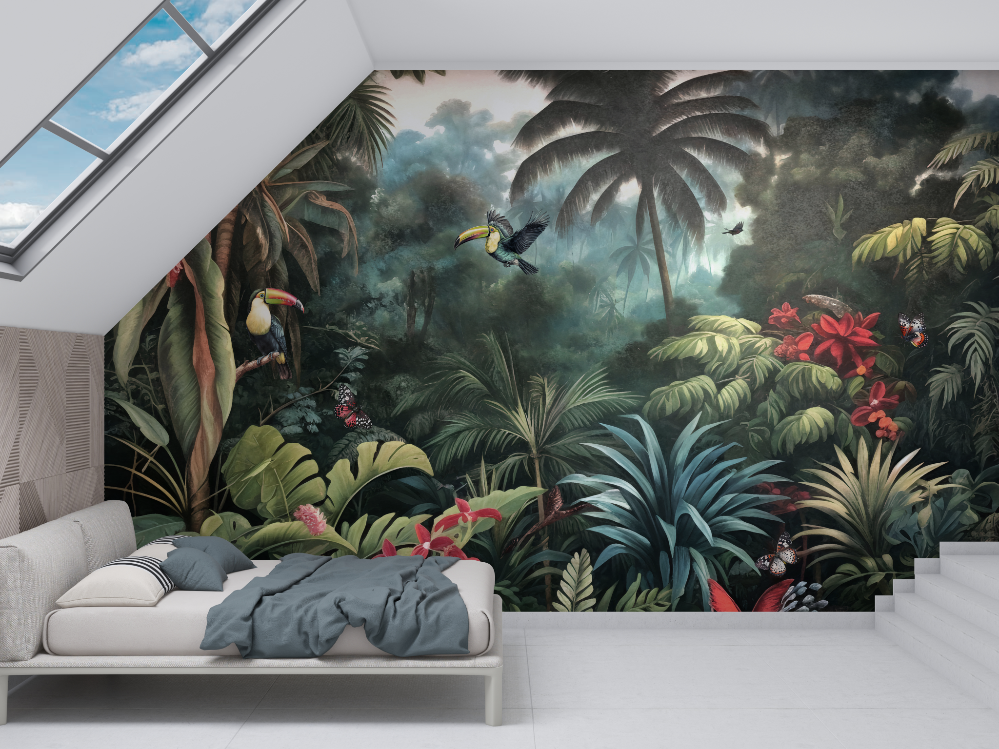 Papier peint Jungle émeraude - Kam & Leon
