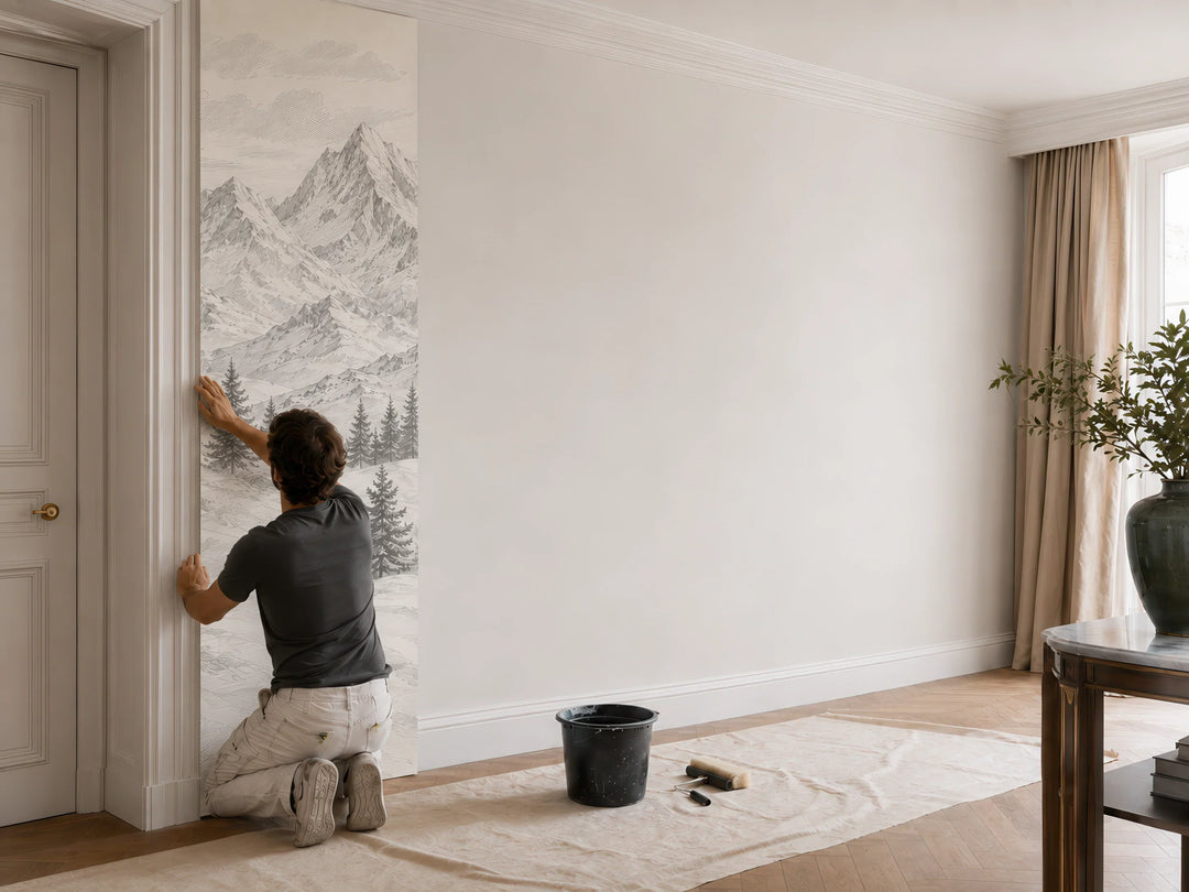 installation papier peint panoramique