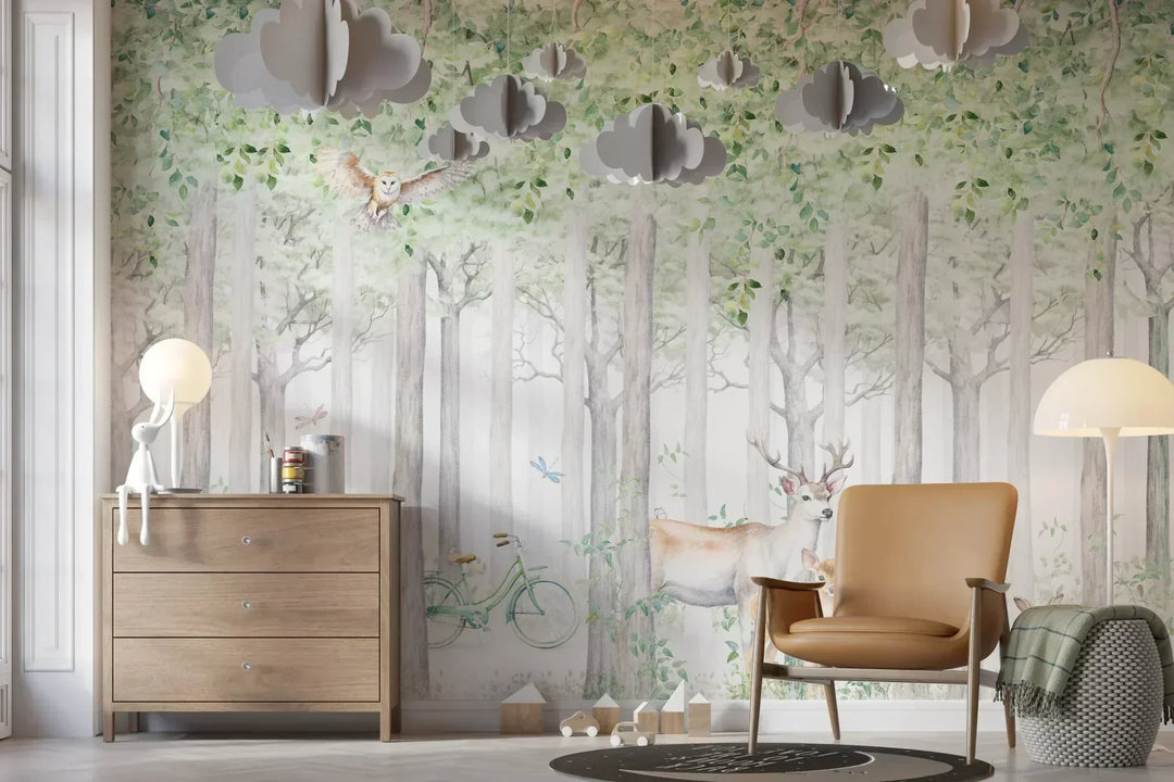 papier peint sur mesure foret pour chambre enfant