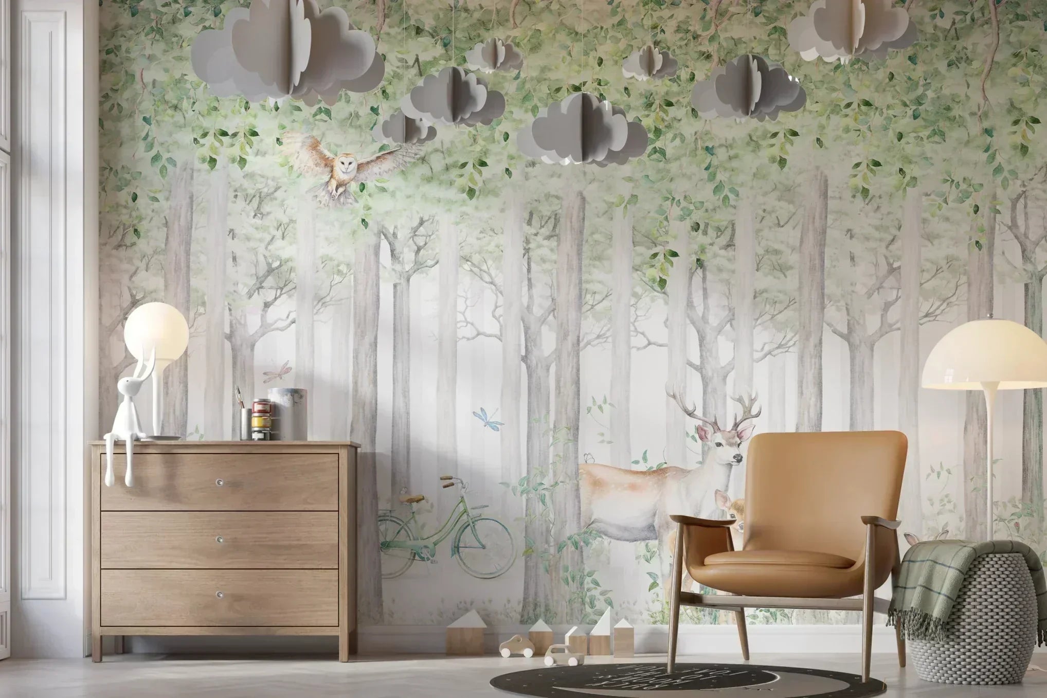 papier peint sur mesure foret pour chambre enfant