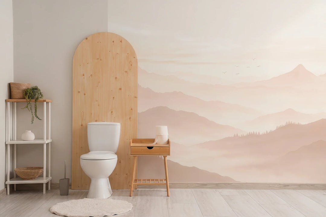 Papier peint montagne pour toilette