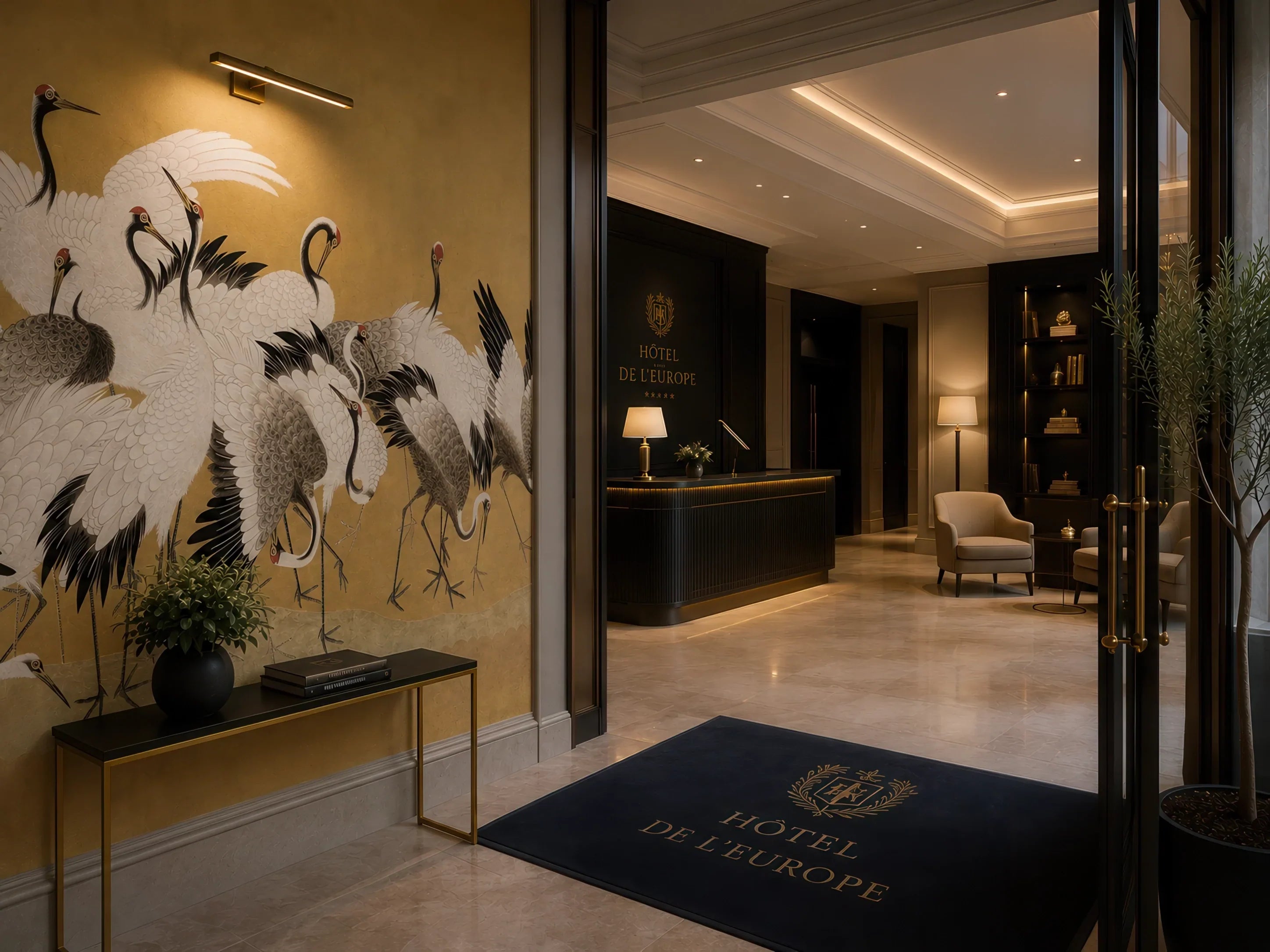 papier peint entrée hotel
