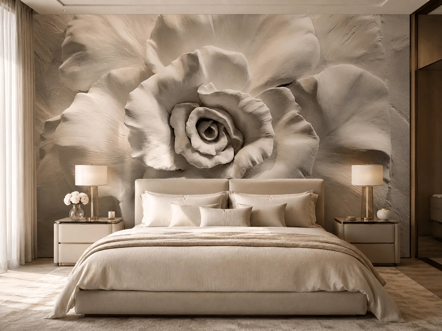 papier peint sur mesure rose 3d