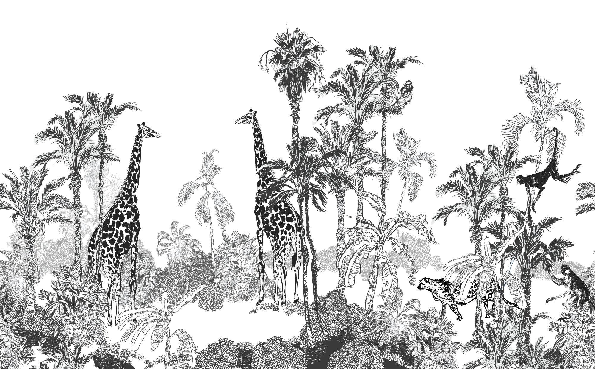 Giraffe in the Jungle Wallpaper