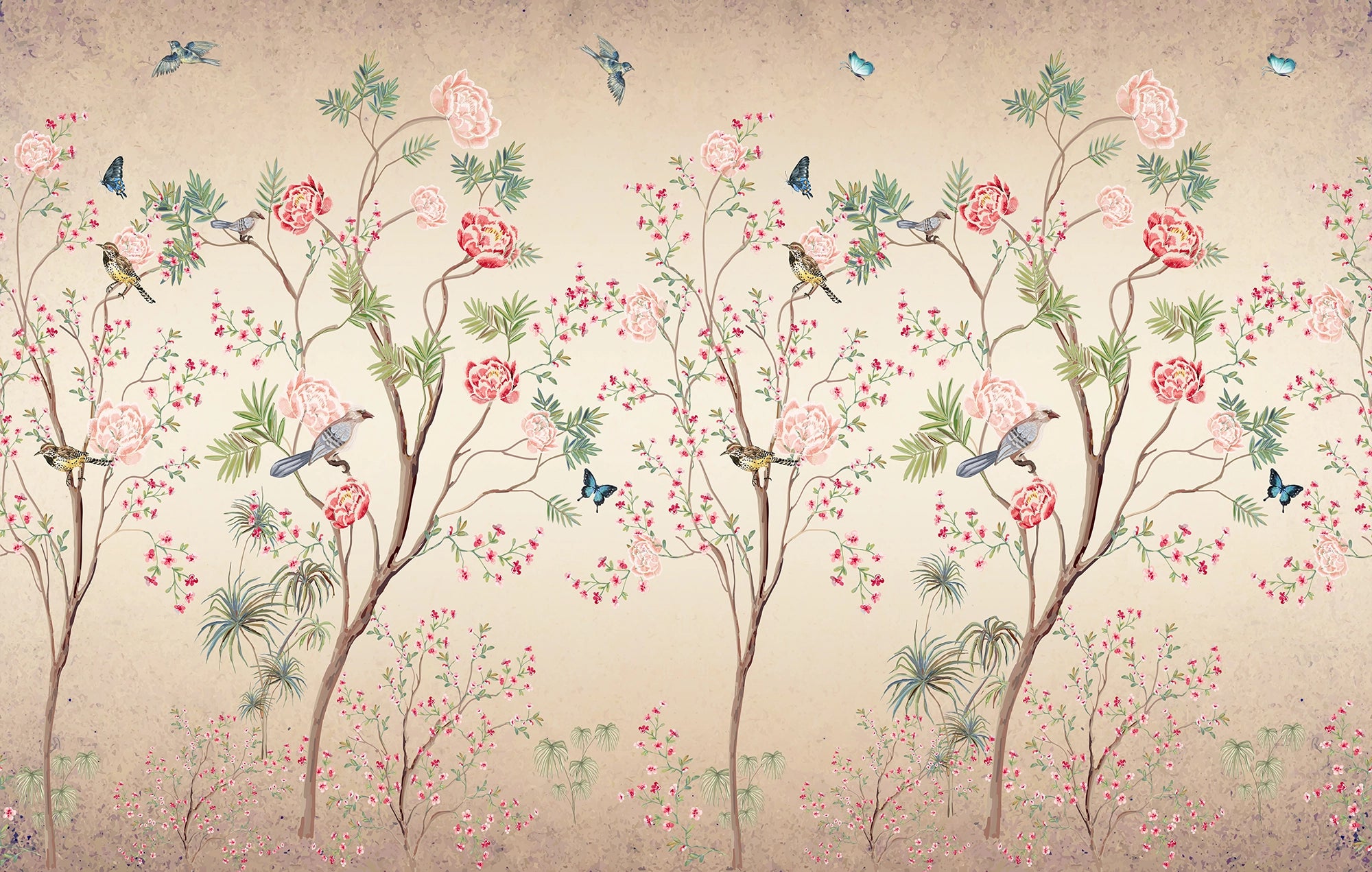 Chinoiserie Hummingbird Wallpaper