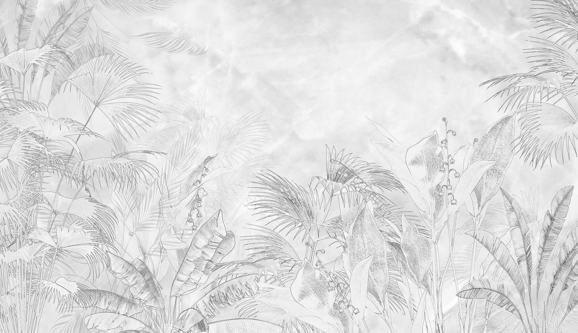 Papier peint Palmier Noir et Blanc