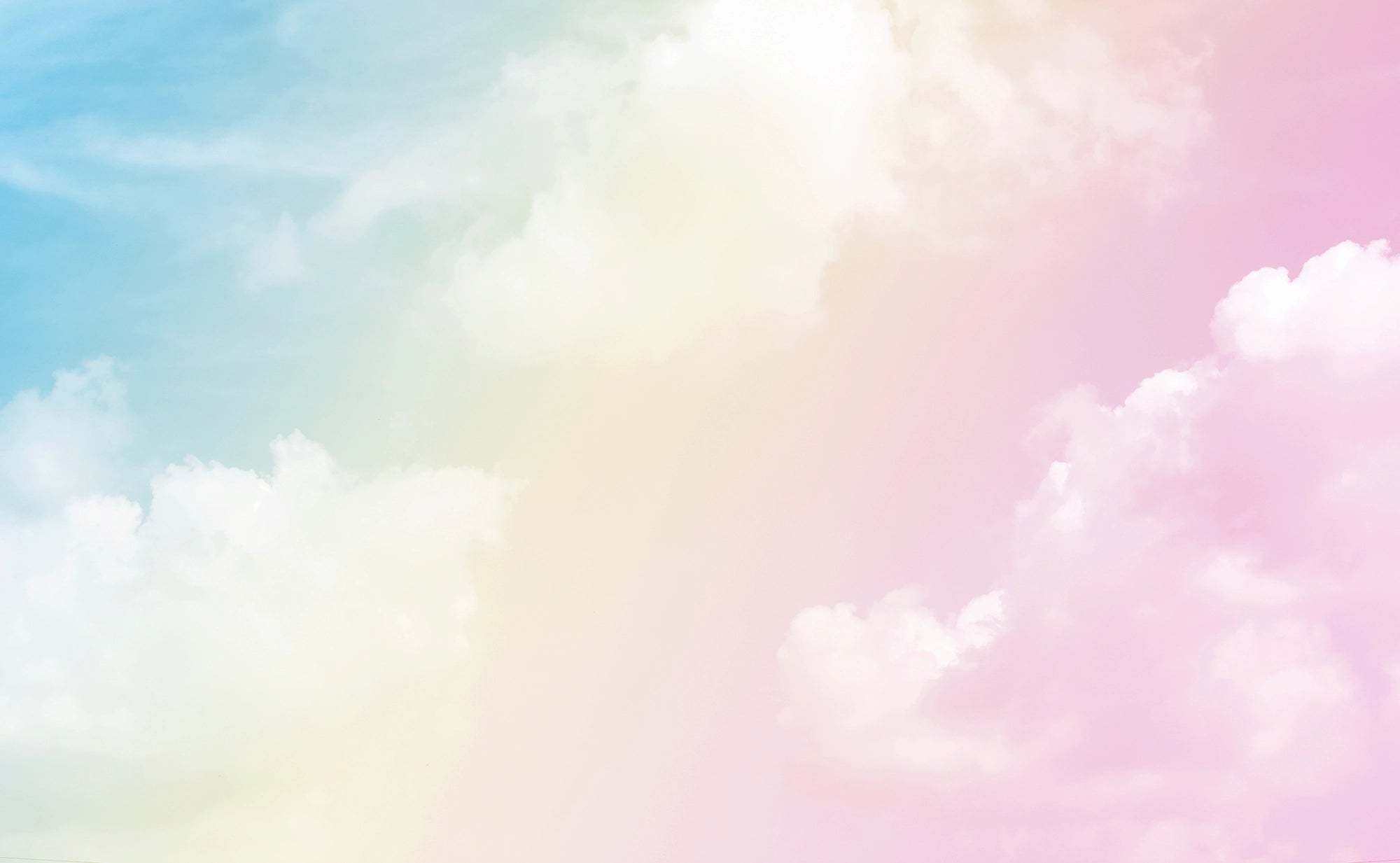 Colorful clouds children's bedroom wallpaper