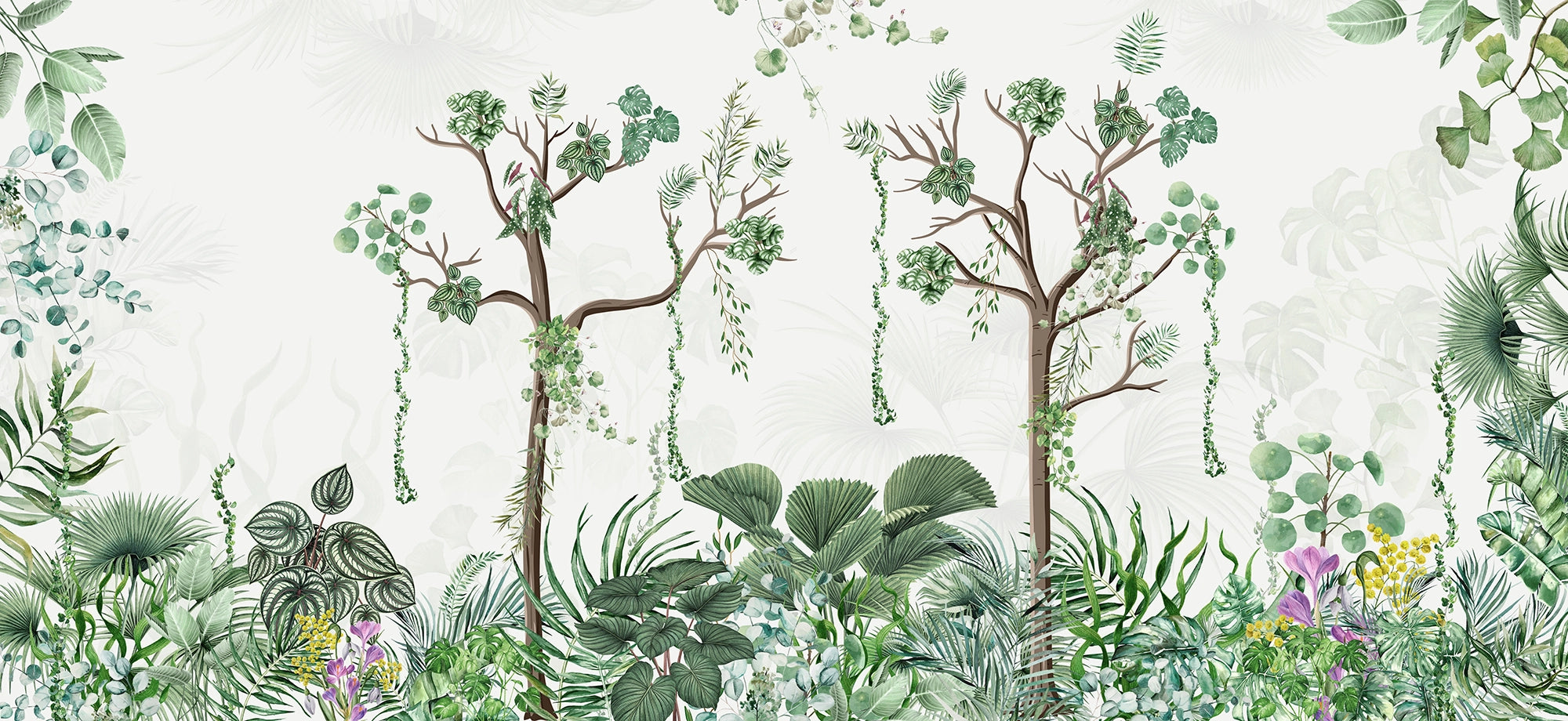 Trendy jungle wallpaper painting