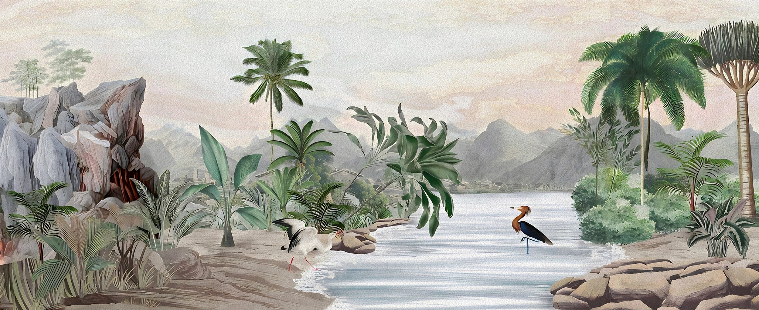 Papier peint panoramique rivière tropicale