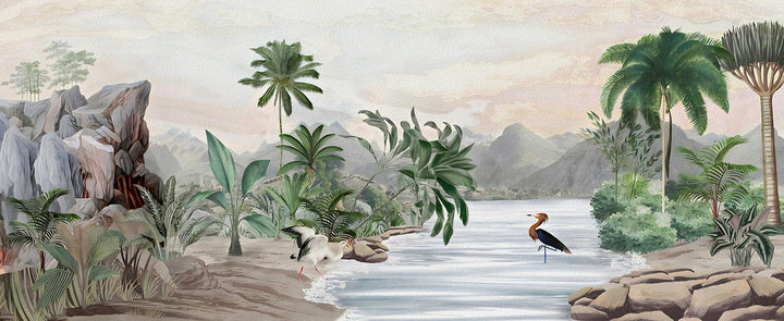 Papier peint panoramique rivière tropicale