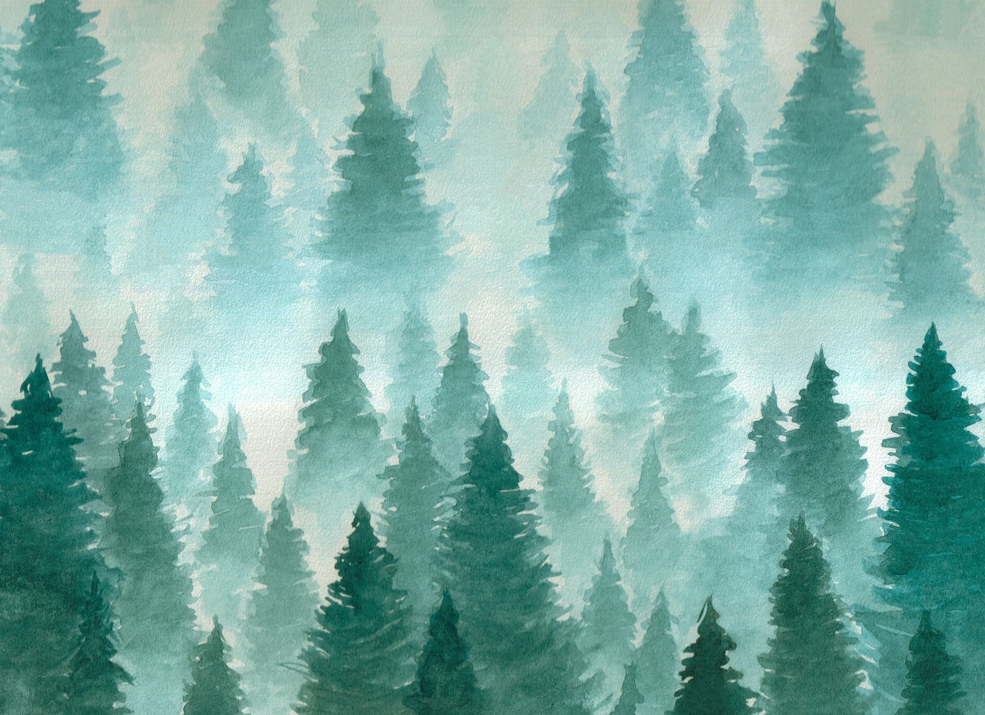 Trendy wallpaper Watercolor forest