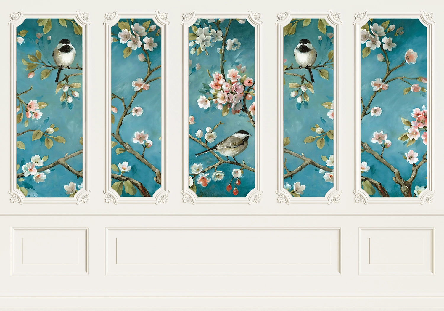 Cherry Blossom Molding Wallpaper