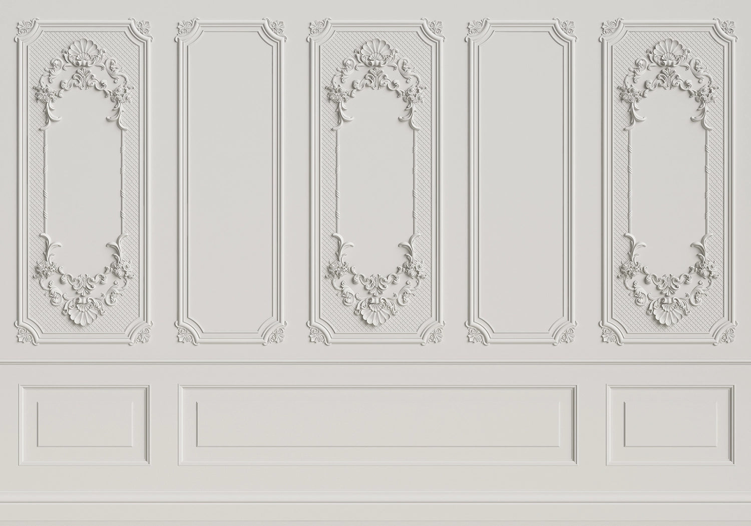 3D wallpaper vintage moldings