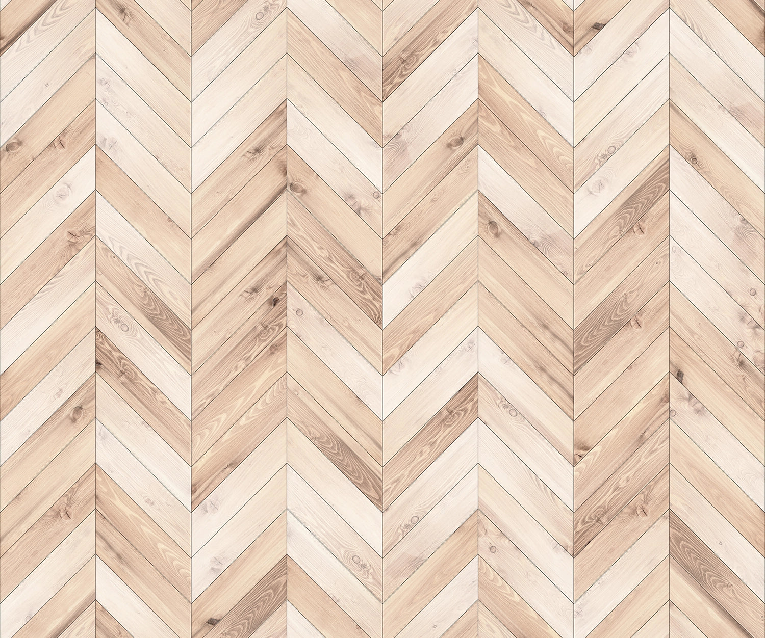 Trompe l'oeil Wood Chevron Wallpaper