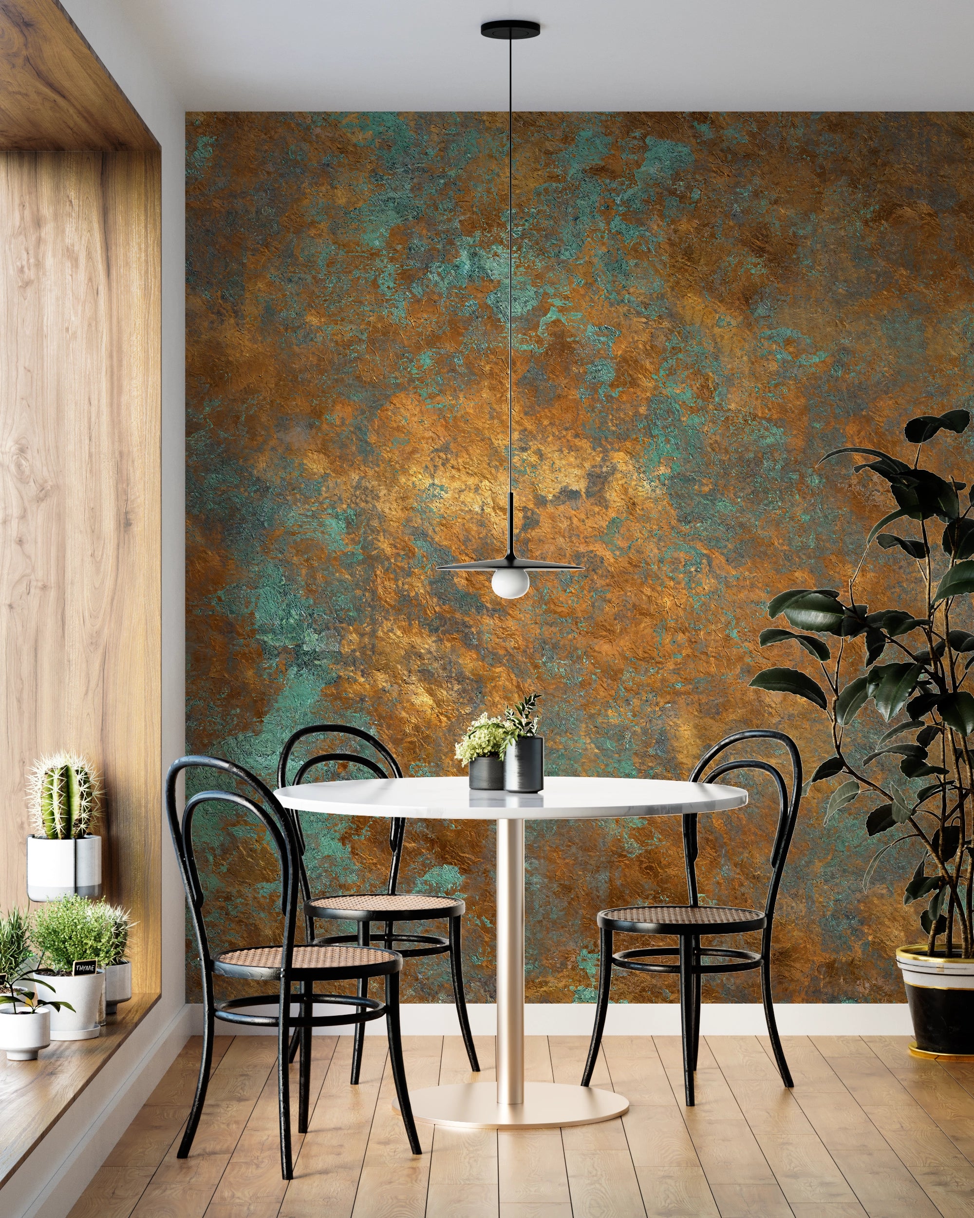 Oxidized metal imitation wallpaper