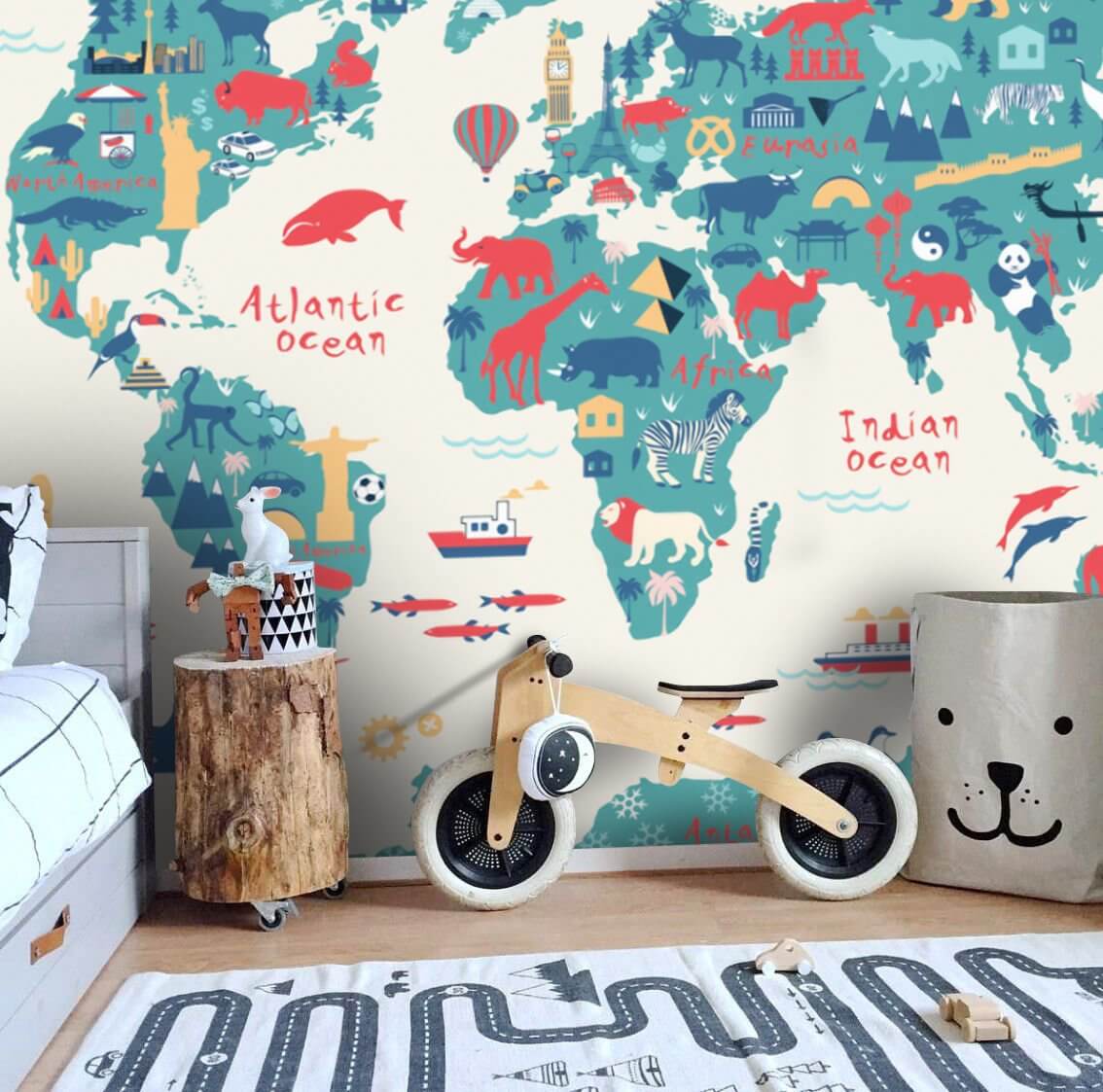 Décor mural carte chambre enfant livraison offerte - Kam & Leon