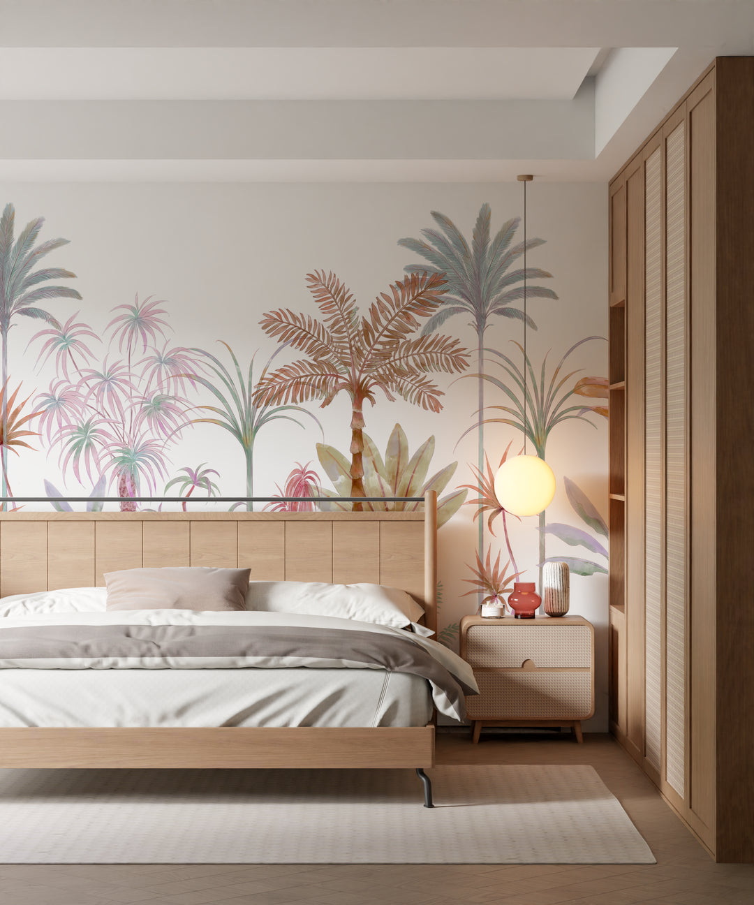 Fresque murale arbres tropicaux