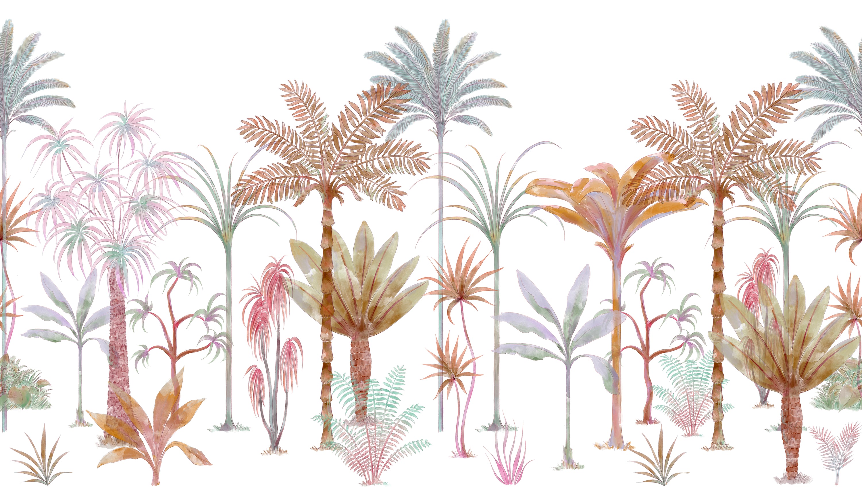 Fresque murale arbres tropicaux