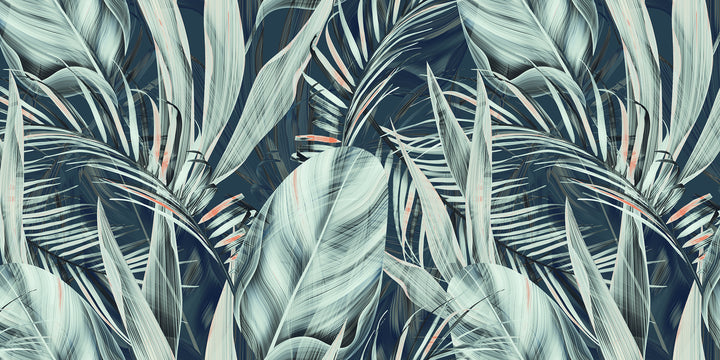 Affresco a parete foglia tropicale