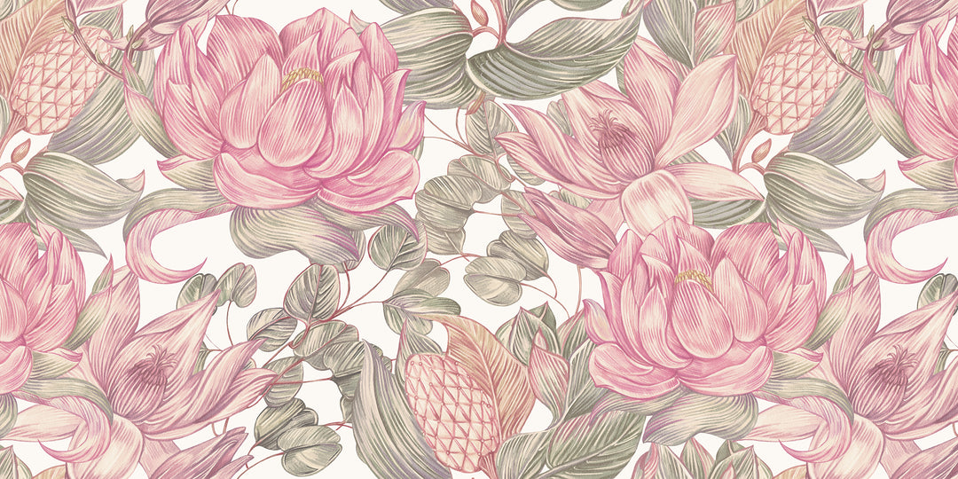 Pink flower mural