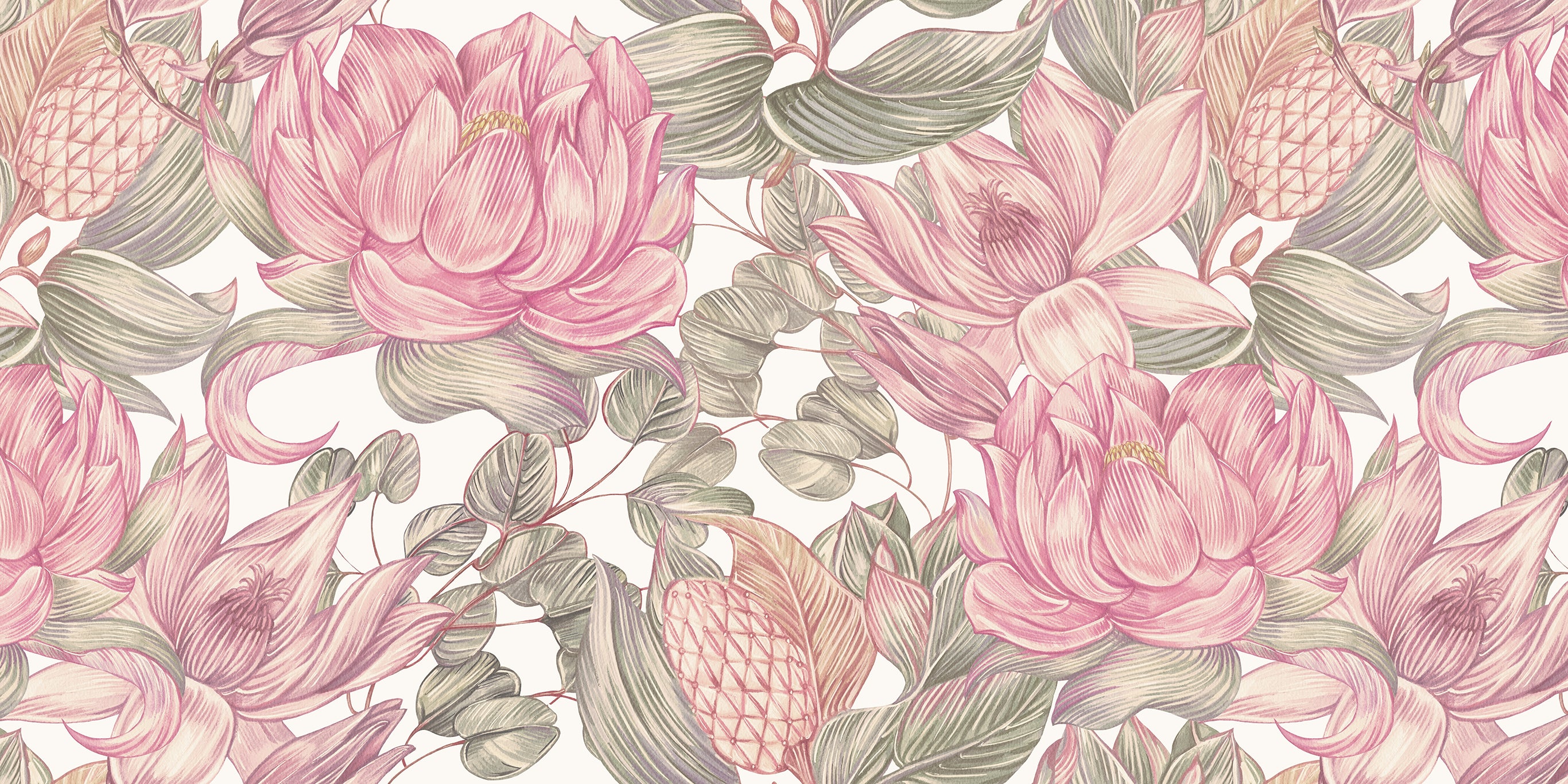 Pink flower mural