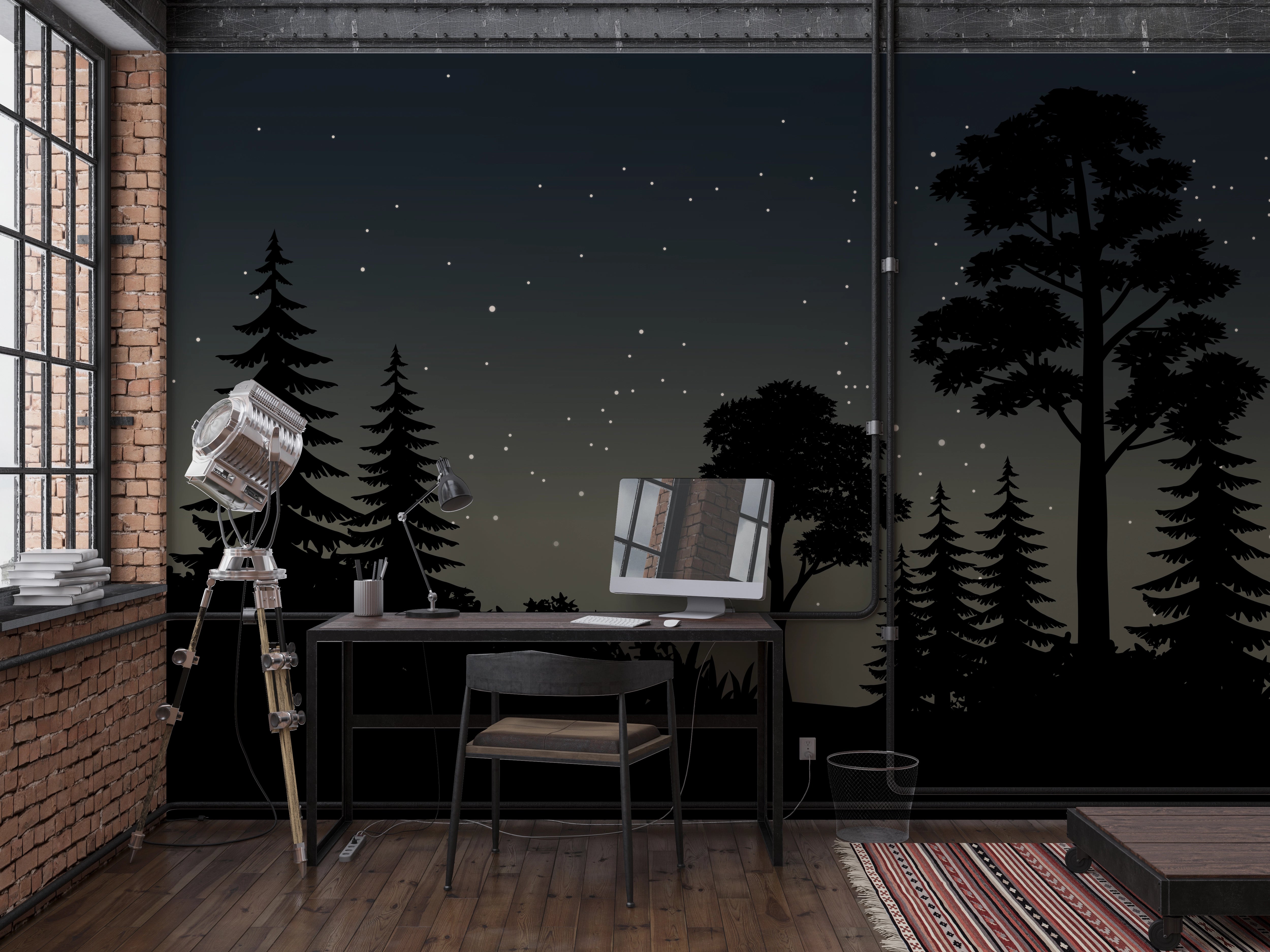 Moonlit Forest Mural