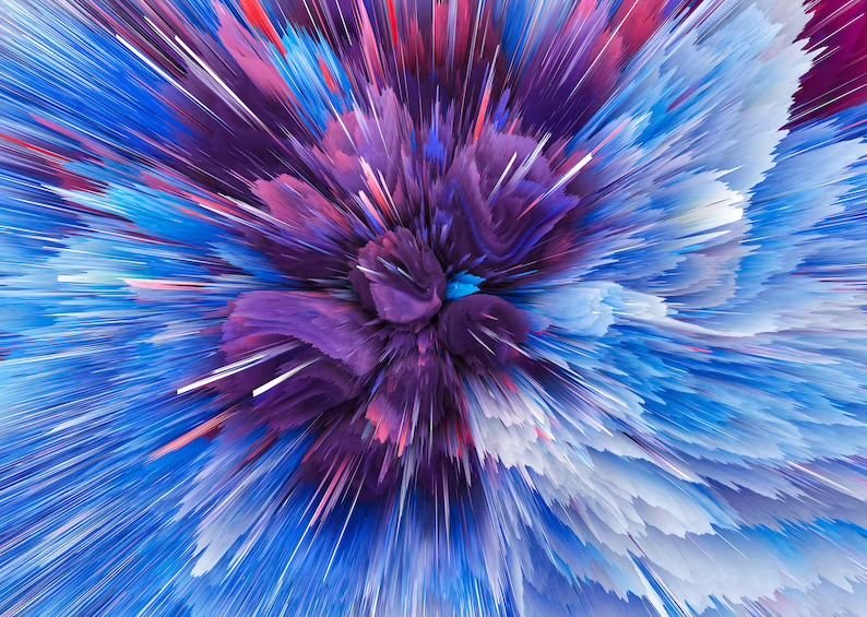 Panorama-Fototapete mit einer Explosion von Farben