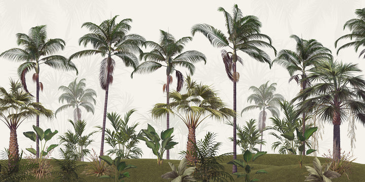 Bosque de palma fresco de pared panorámica