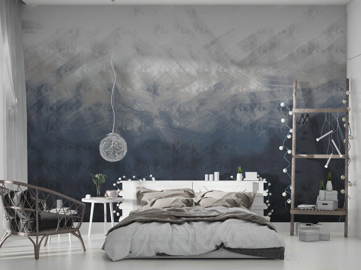 Mural painting of a snowy mountain