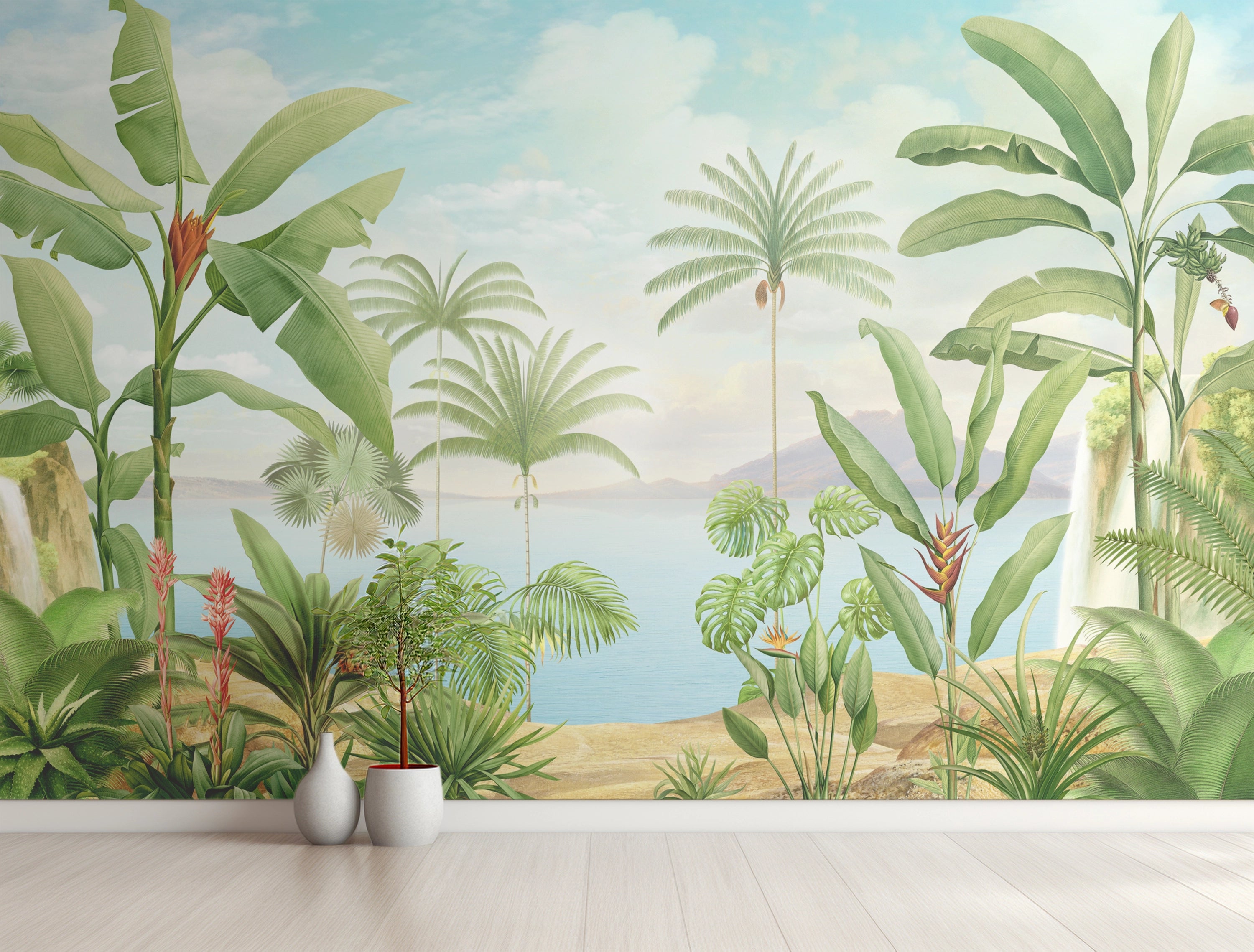 Fresque murale plage exotique