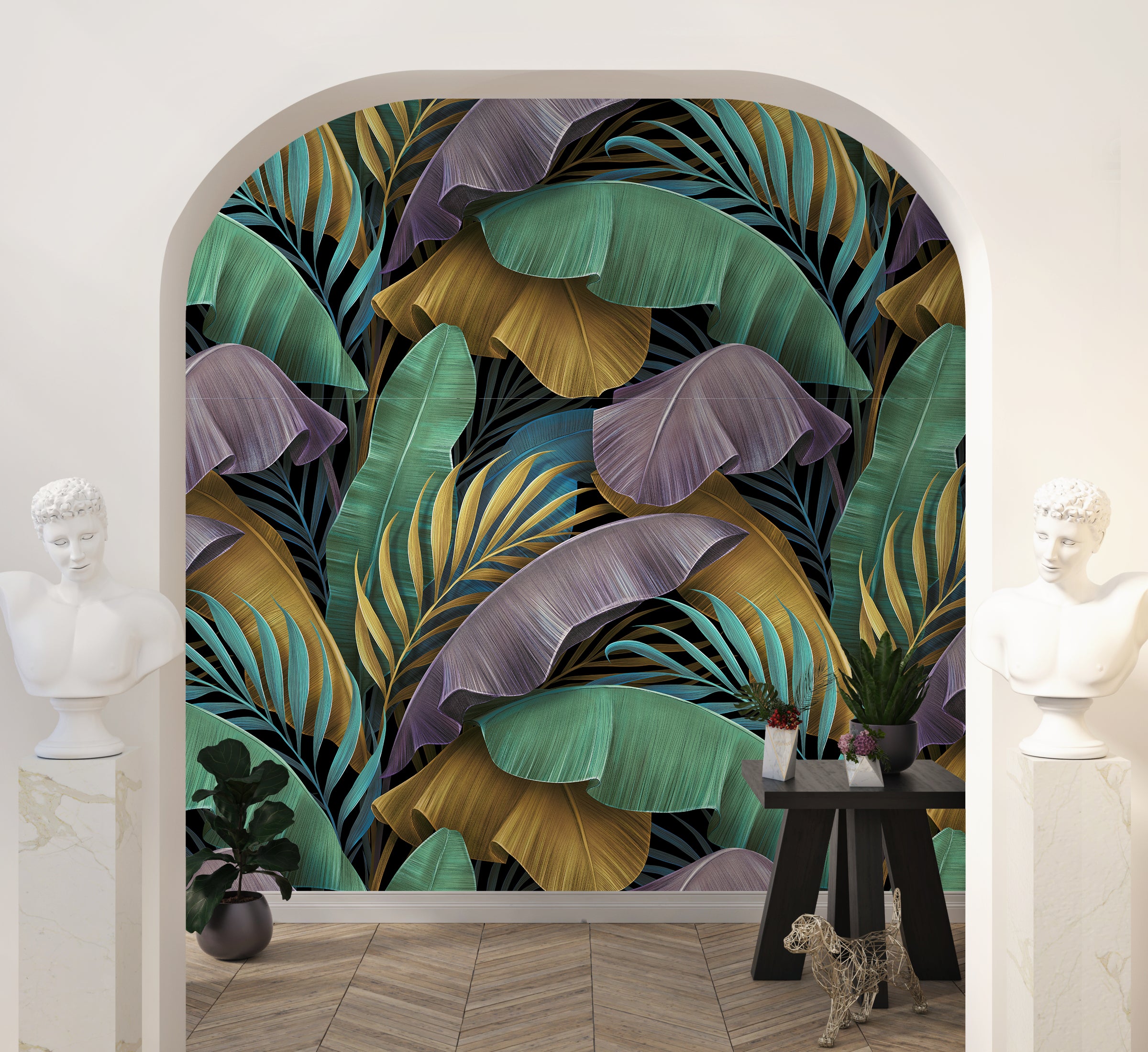 Fresque murale plantes tropicales