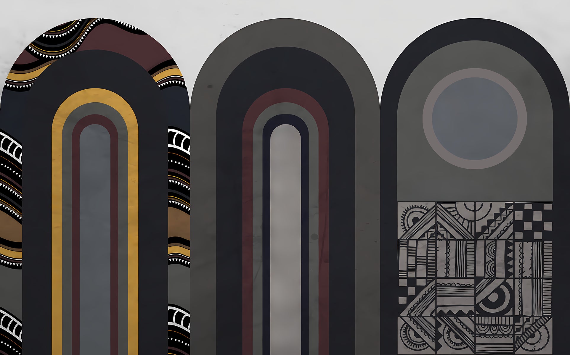 Fresque murale tendance architecturale