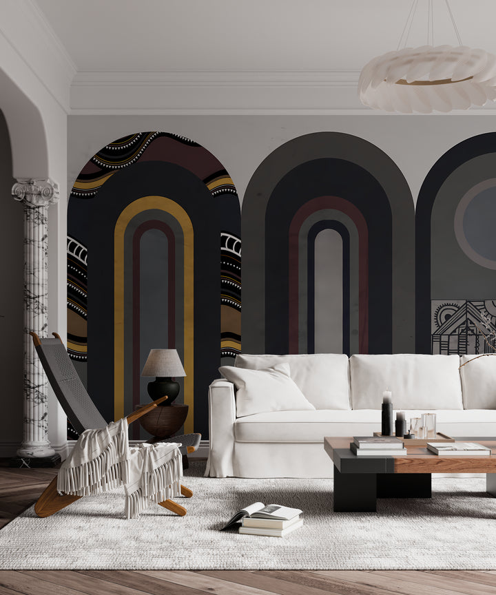 Fresque murale tendance architecturale