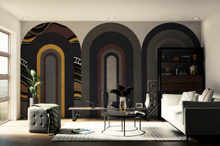 Fresque murale tendance architecturale