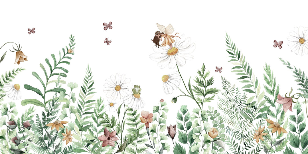 Papier peint sur mesure Jardin des Fées et Marguerites