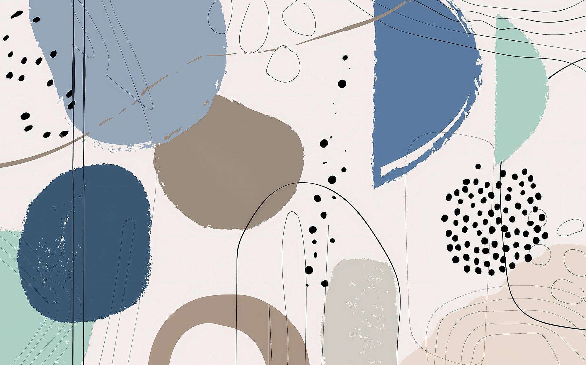 Papier peint abstrait aux couleurs froides
