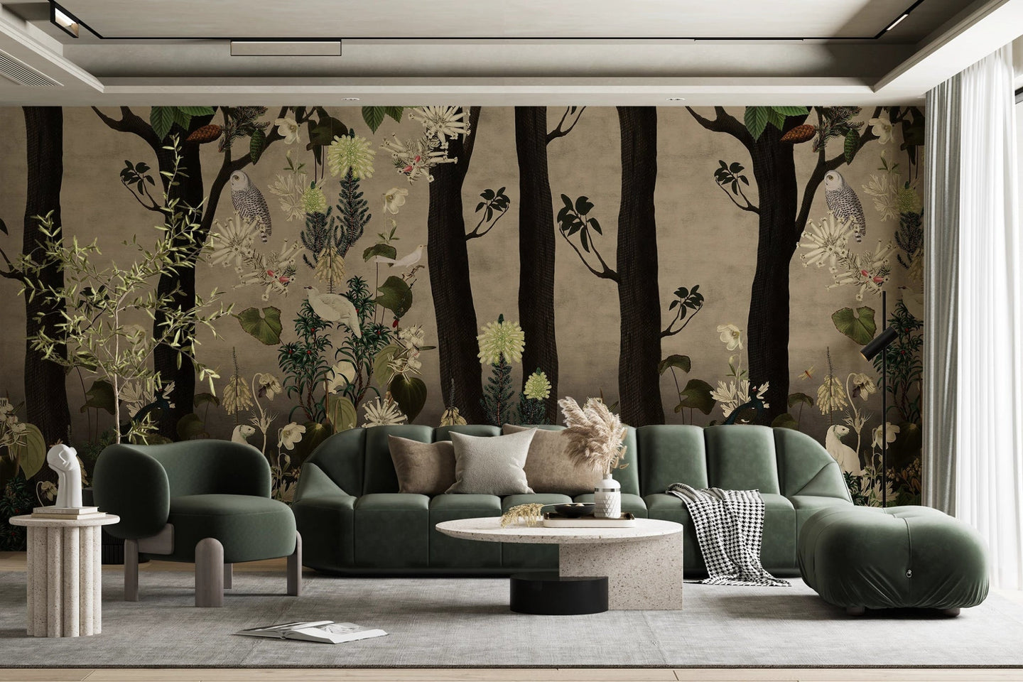 Papier peint Animaux dans la forêt sombre Kam & Leon