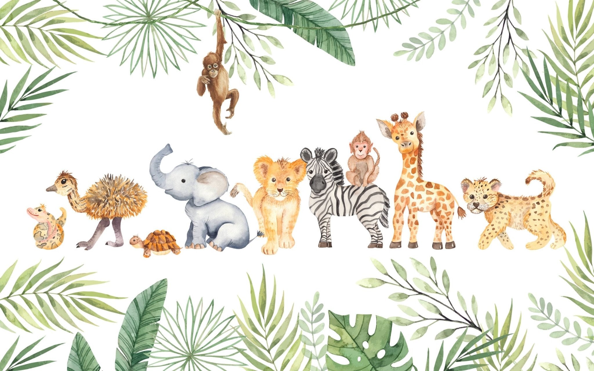 Papier peint animaux de la jungle chambre enfant