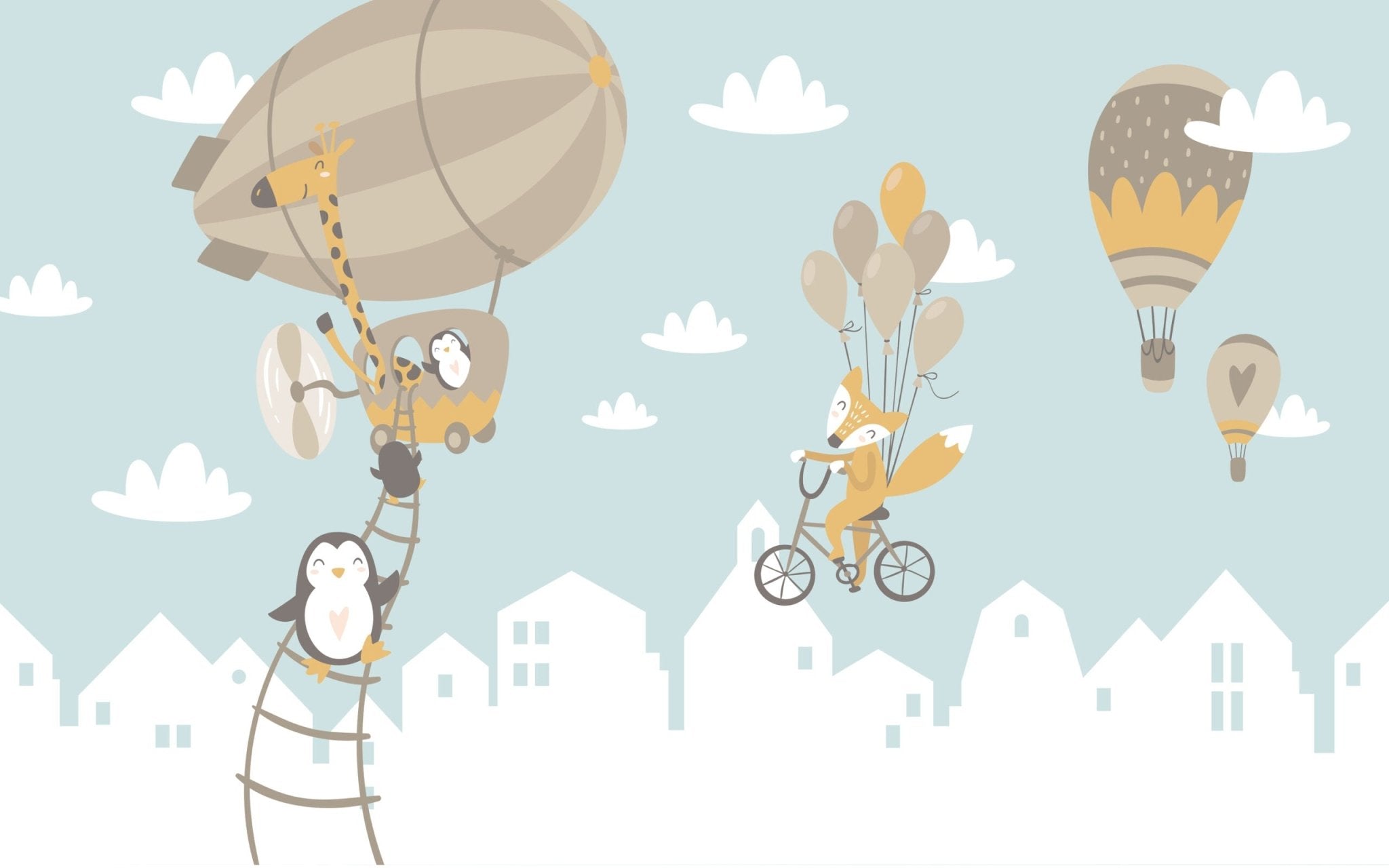 Papier peint animaux exploration en dirigeable