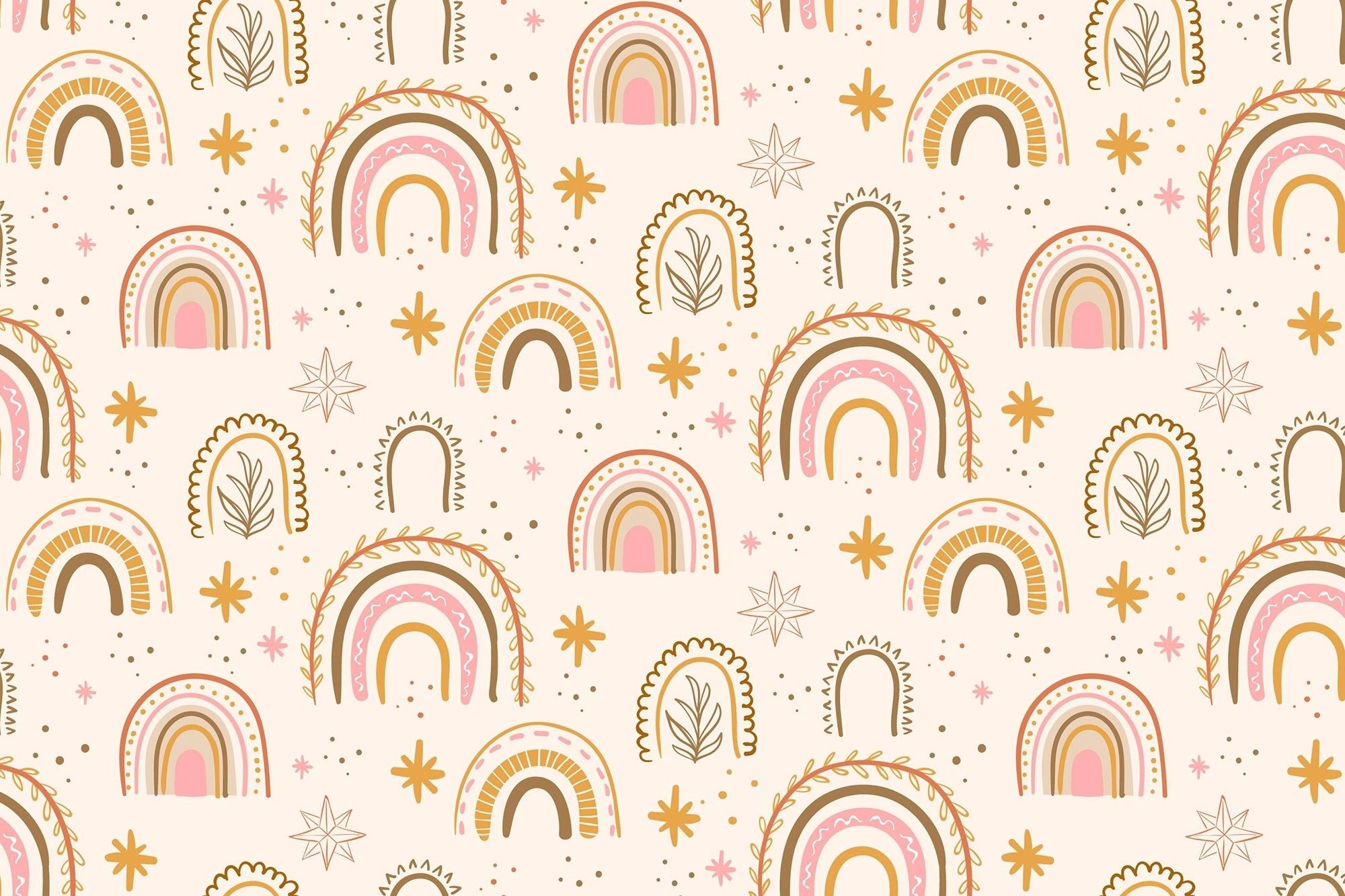 Papier Peint Arc-en-Ciel Bohème pour Chambre d'Enfant