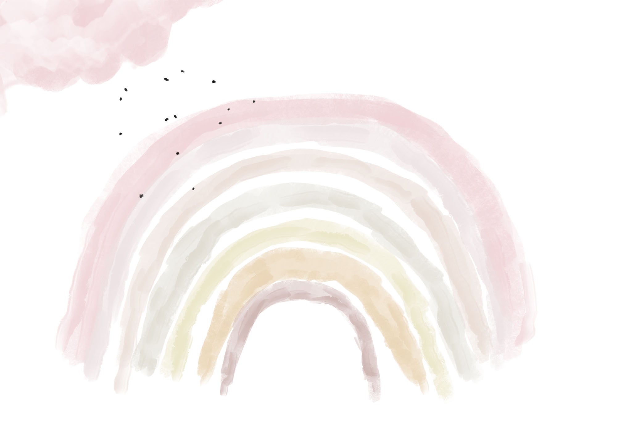 Pink rainbow wallpaper for kids