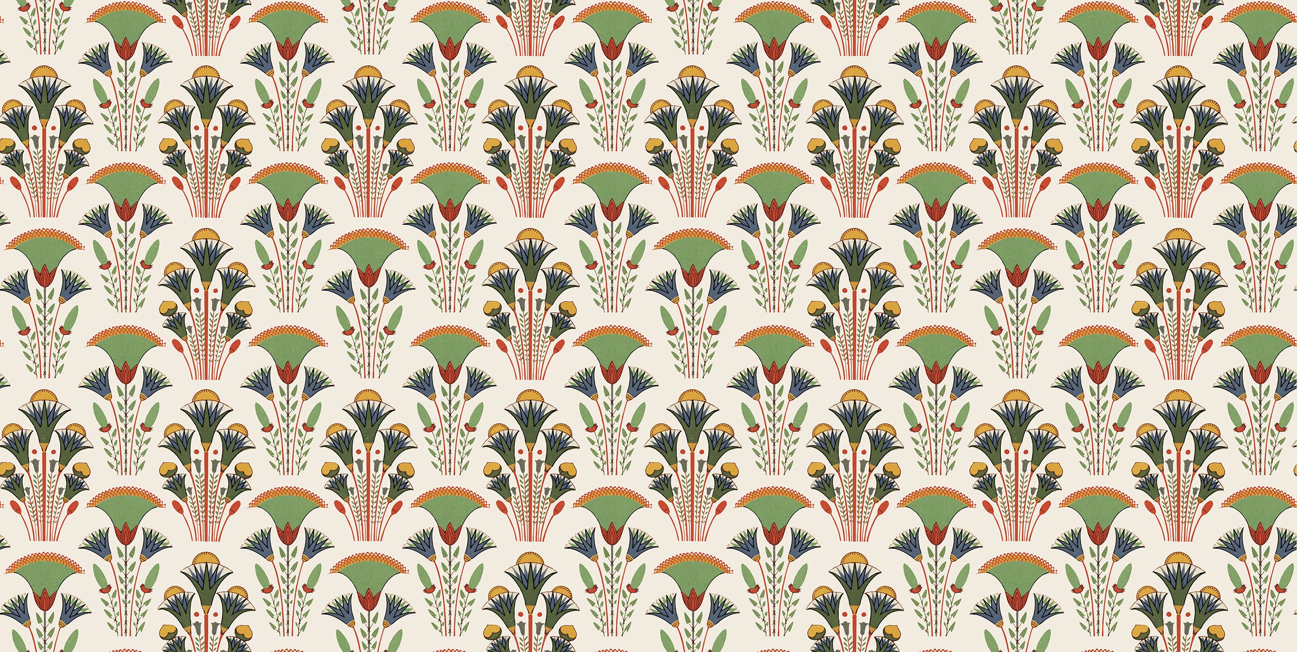 Papier Peint Art Déco Fleurs du Nil