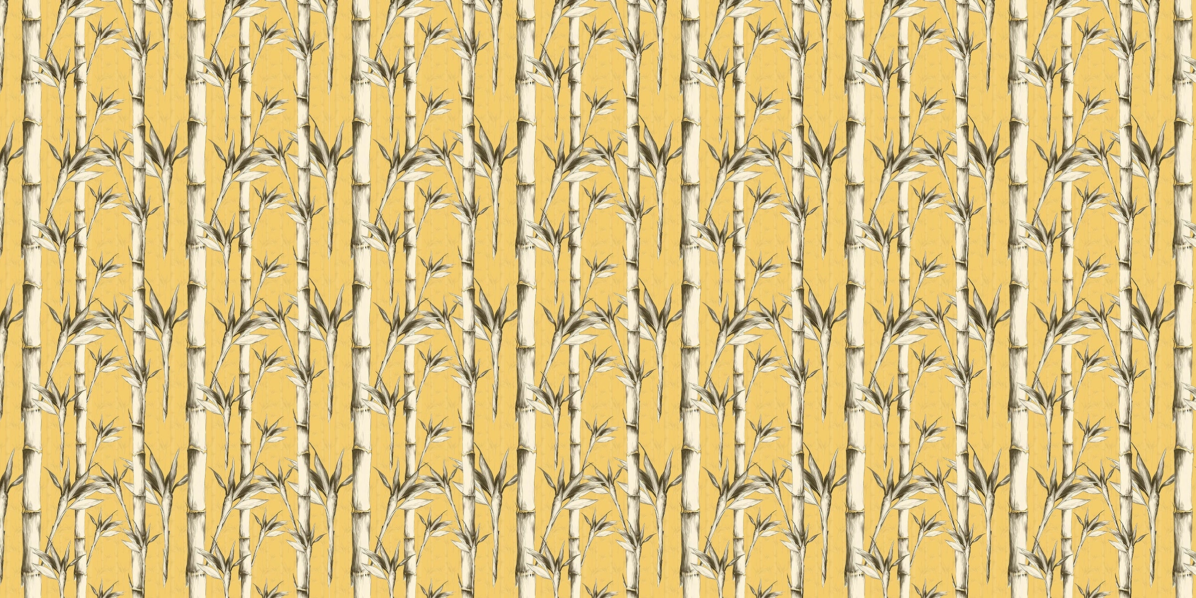 Papier peint Bambous Ocre