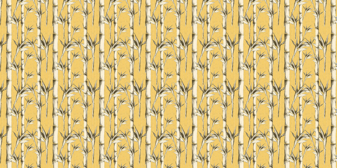 Papier peint Bambous Ocre