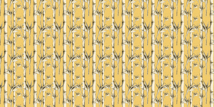 Papier peint Bambous Ocre