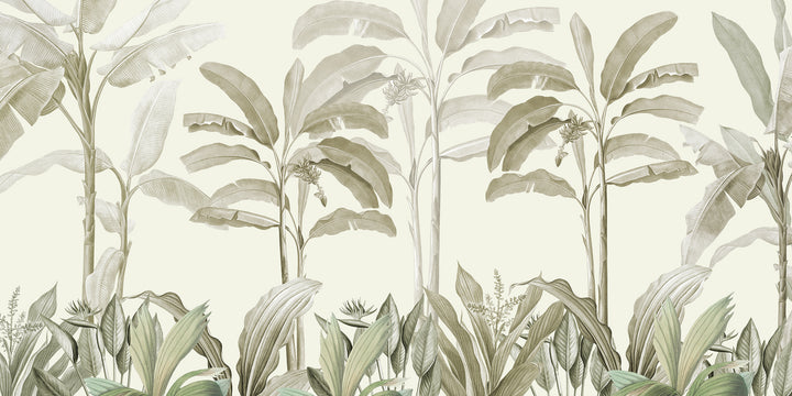 Papier Peint Bananier aux Nuances de Vert Serenity