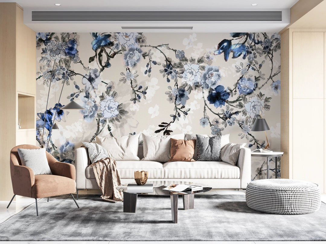 Papier peint Branche Fleurie - Kam & Leon