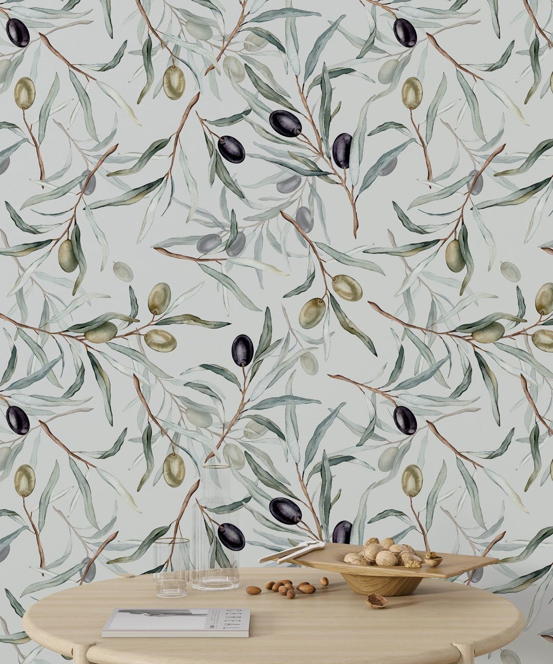 Papier Peint Branches d'Olivier - Kam et Léon