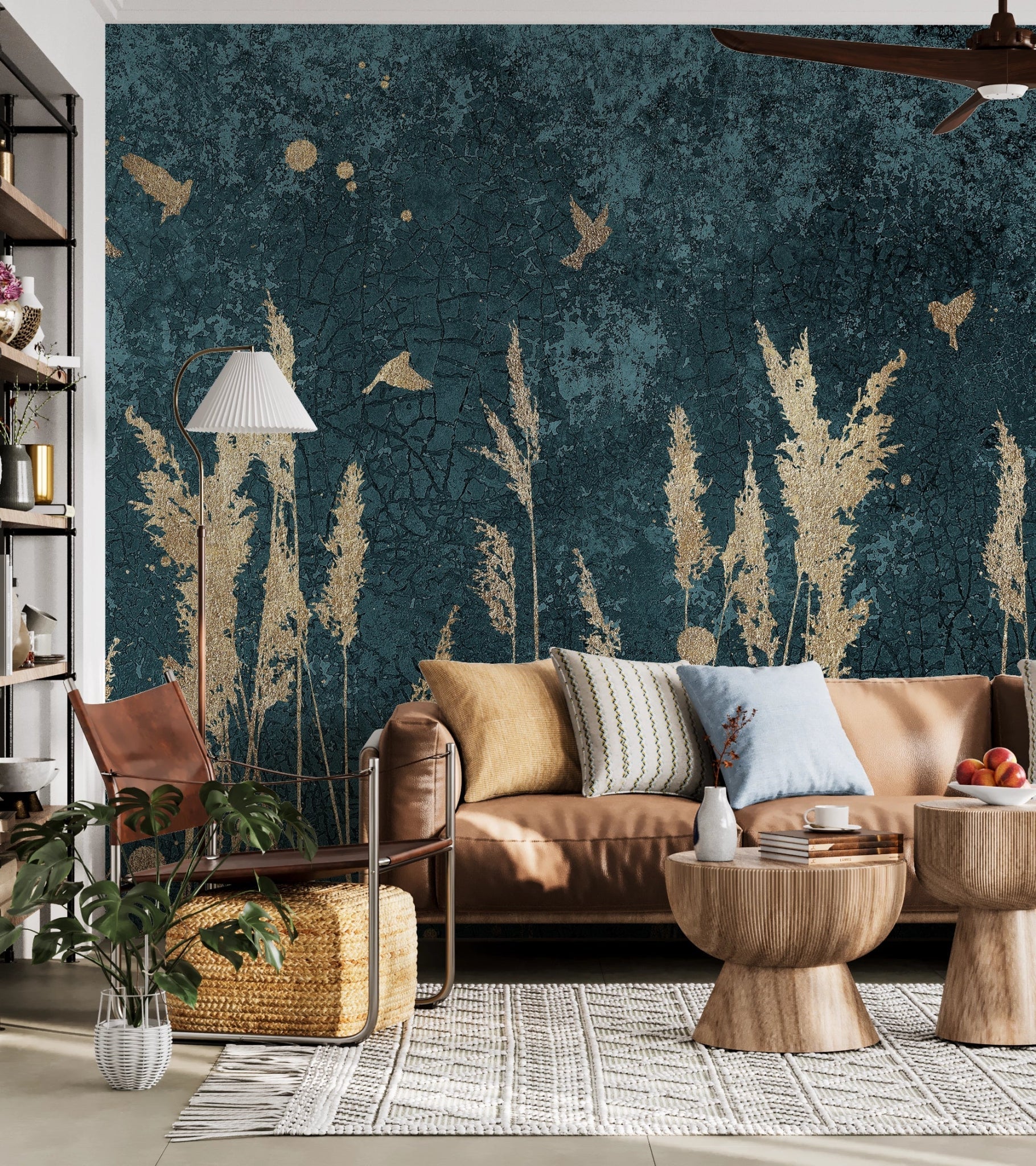 Papier peint bureau herbe de la pampa